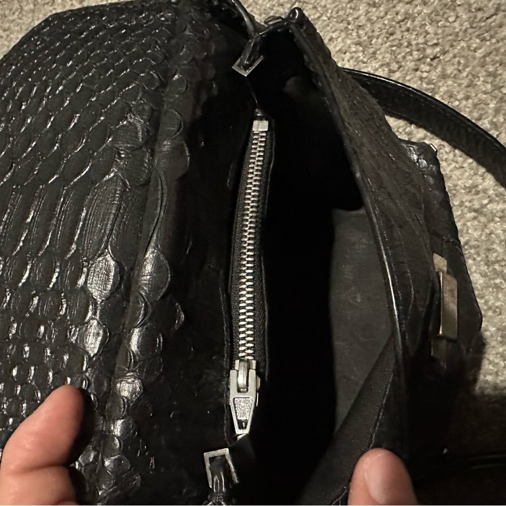 Alexander Wang Marion Python Embossed Black Silve… - image 7